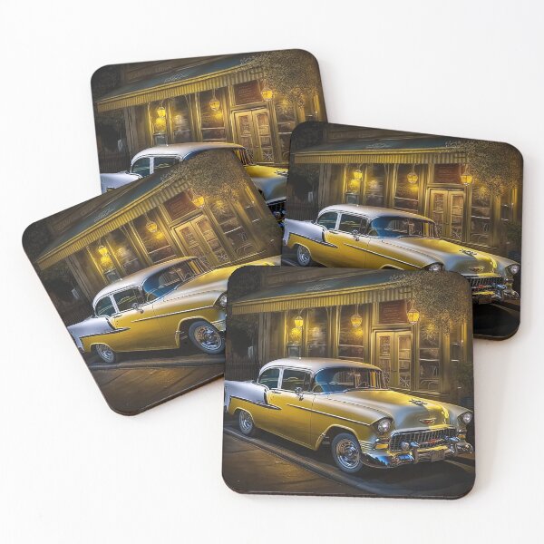 Item preview, 1955 2 door chev yellow designed and sold by NZThrillVibes.