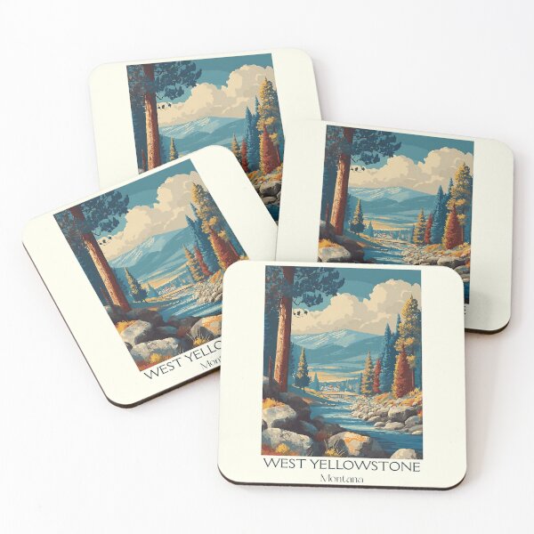 Item preview, West Yellowstone MT Retro Poster | Park Gateway Town designed and sold by TuncGK.