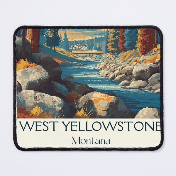Item preview, West Yellowstone MT Retro Poster | Park Gateway Town designed and sold by TuncGK.