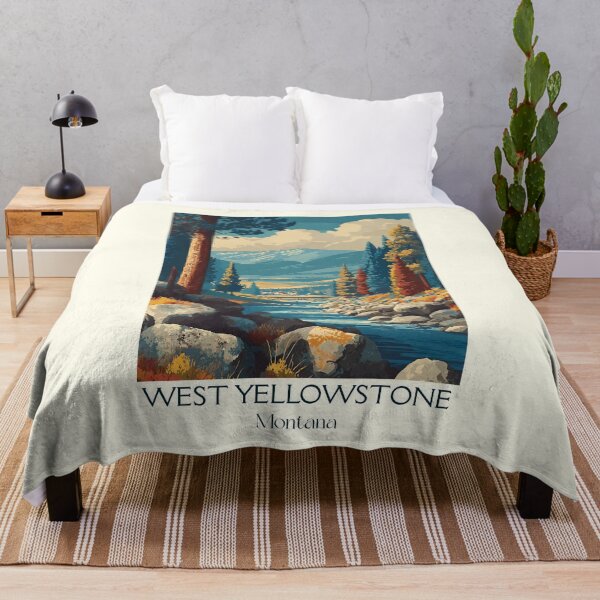 Item preview, West Yellowstone MT Retro Poster | Park Gateway Town designed and sold by TuncGK.