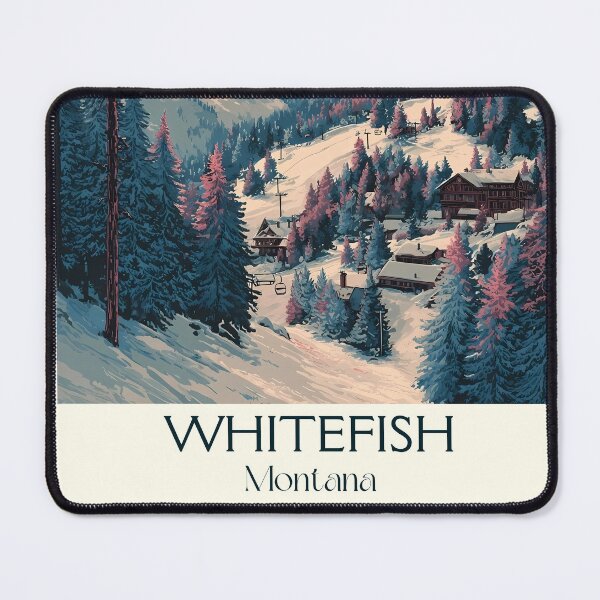 Item preview, Whitefish Montana Vintage Poster | Ski Town & Lake Art designed and sold by TuncGK.