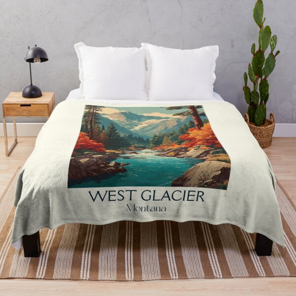 Item preview, West Glacier Montana Vintage Poster | National Park Entrance designed and sold by TuncGK.