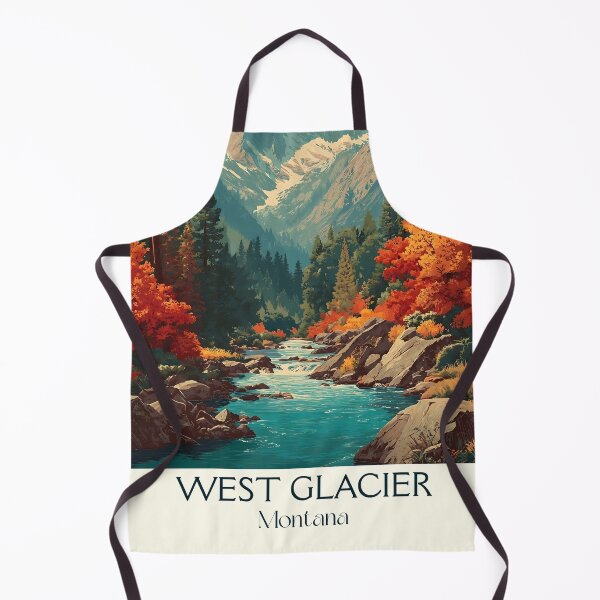 Item preview, West Glacier Montana Vintage Poster | National Park Entrance designed and sold by TuncGK.