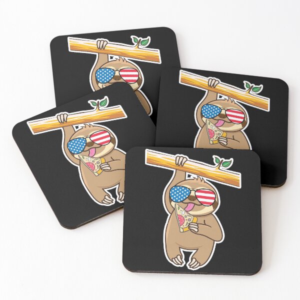 Item preview, Cute Sloth Pizza July 4th! designed and sold by plushism.