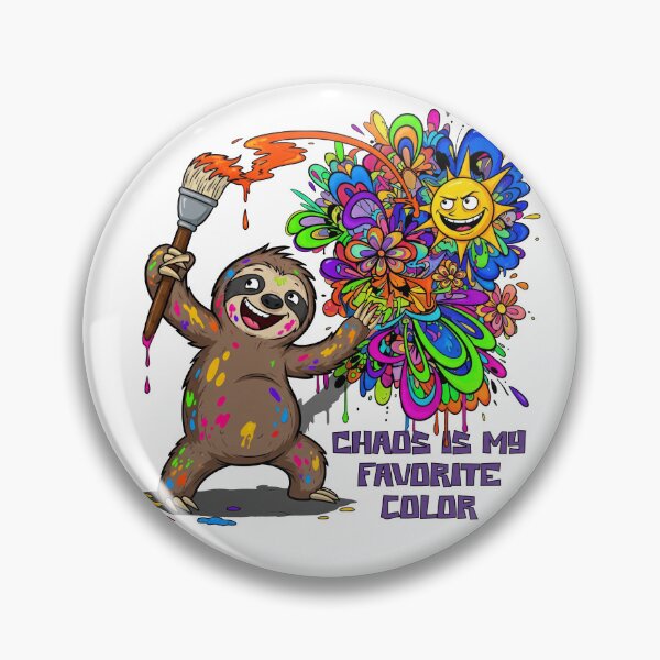 Item preview, Color Splash Sloth Painting a Psychedelic Sunshine designed and sold by Adorable Antics .