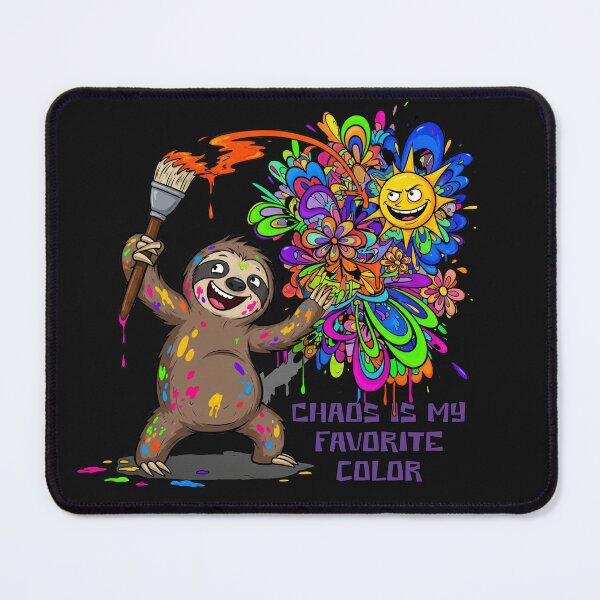 Item preview, Color Splash Sloth Painting a Psychedelic Sunshine designed and sold by Adorable Antics .