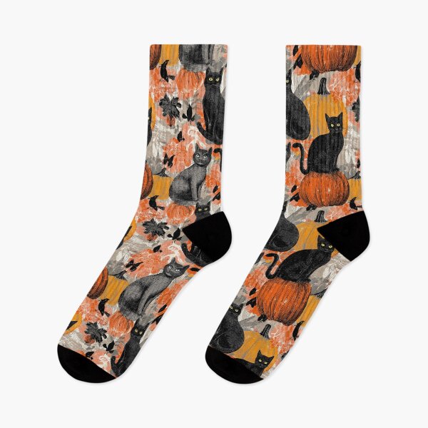 Item preview, Vintage Halloween Black Cats and Pumpkins designed and sold by joannejgg.