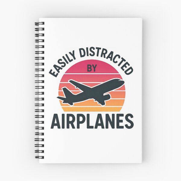 Item preview, Easily Distracted by Airplanes – Vintage retro sunset flight airplane planes designed and sold by SkeletonsDanger.
