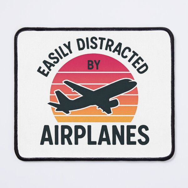 Item preview, Easily Distracted by Airplanes – Vintage retro sunset flight airplane planes designed and sold by SkeletonsDanger.