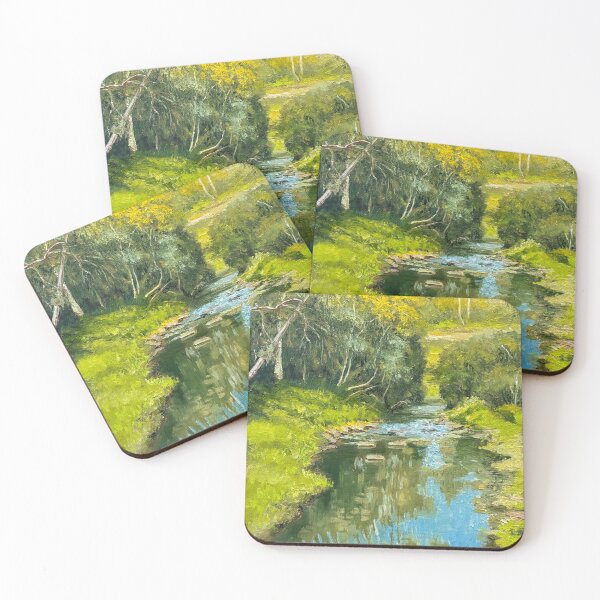Item preview, Wattle Blossom on Darebin Creek designed and sold by Dai Wynn Fine Art.