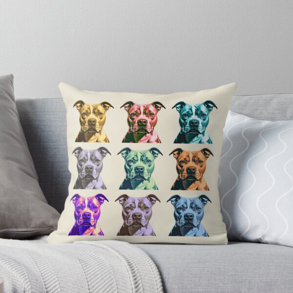 Item preview, Pop Art Pitbull Face Portrait – Colorful 9-Panel Dog Lover Artwork designed and sold by Fredster1966.