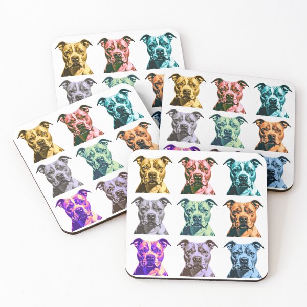 Item preview, Pop Art Pitbull Face Portrait – Colorful 9-Panel Dog Lover Artwork designed and sold by Fredster1966.