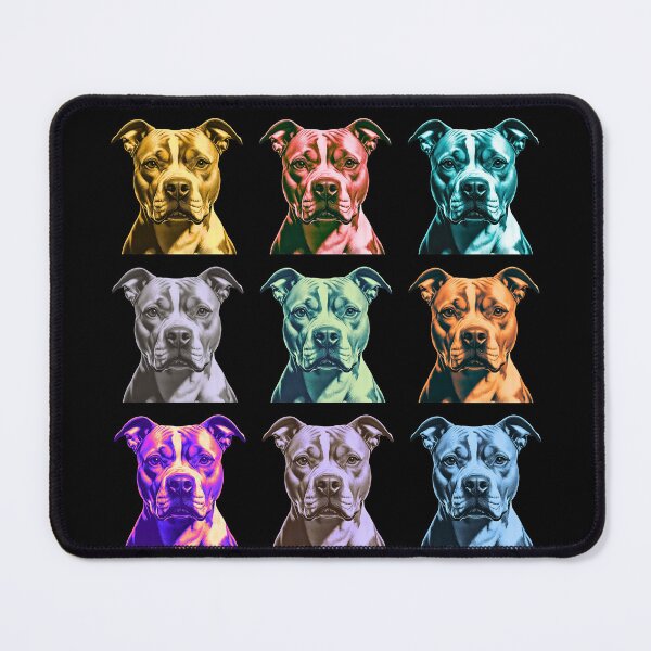 Item preview, Pop Art Pitbull Face Portrait – Colorful 9-Panel Dog Lover Artwork designed and sold by Fredster1966.