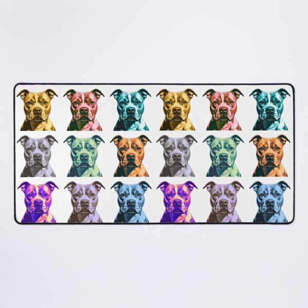 Item preview, Pop Art Pitbull Face Portrait – Colorful 9-Panel Dog Lover Artwork designed and sold by Fredster1966.