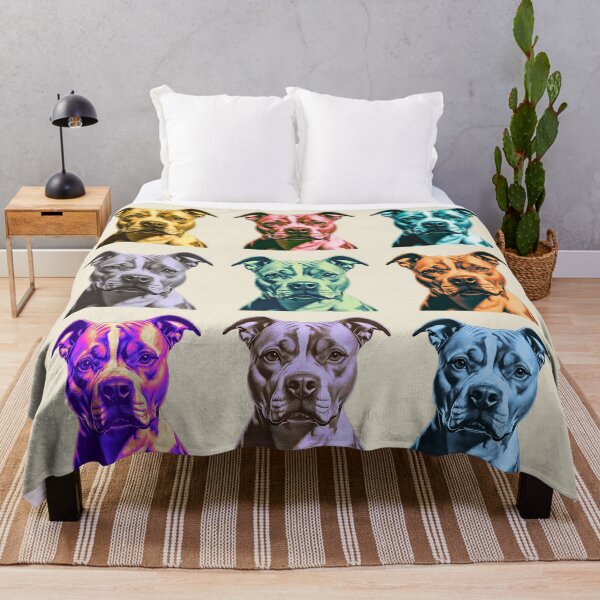 Item preview, Pop Art Pitbull Face Portrait – Colorful 9-Panel Dog Lover Artwork designed and sold by Fredster1966.