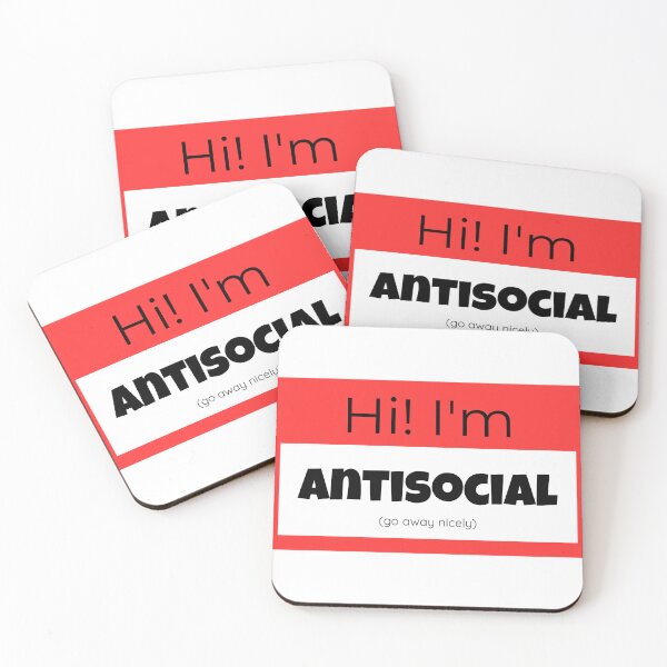 Item preview, Antisocial Nametag Design Sticker, Pin, Magnet, etc. designed and sold by eggface.sandwich.