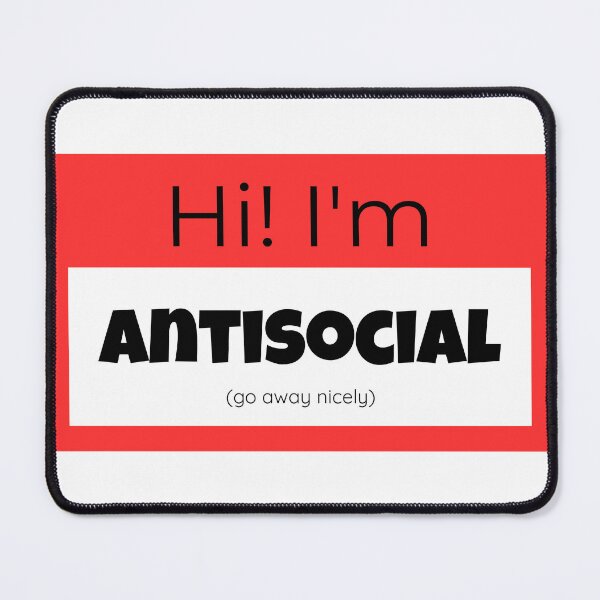 Item preview, Antisocial Nametag Design Sticker, Pin, Magnet, etc. designed and sold by eggface.sandwich.