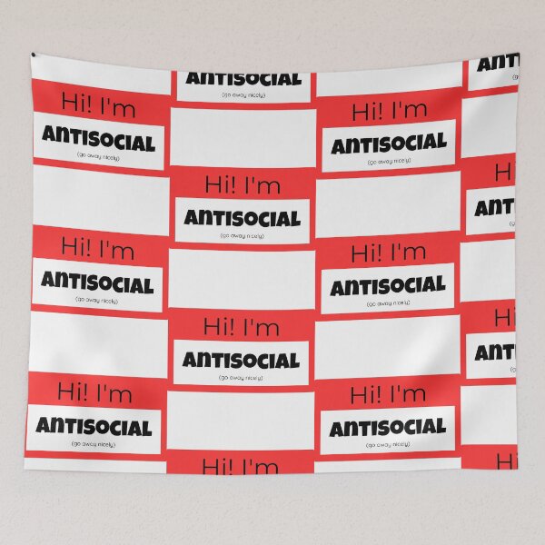 Item preview, Antisocial Nametag Design Sticker, Pin, Magnet, etc. designed and sold by eggface.sandwich.