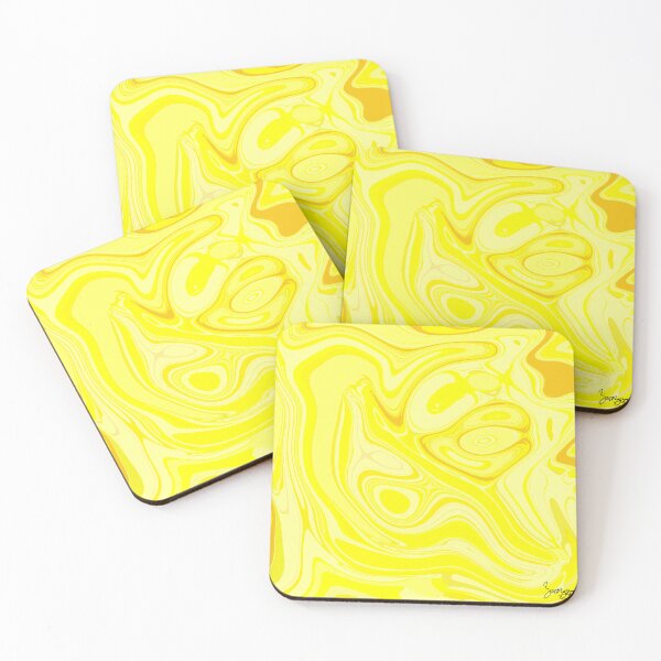 Item preview, Bright Yellow Swirl Marbled Art Design designed and sold by Zeddessay.