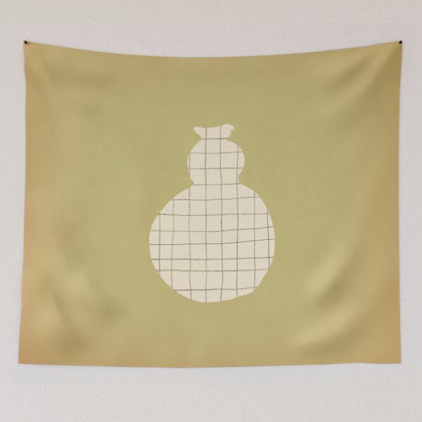 Item preview, Checkered vase silhouette on pale green paper designed and sold by WhalesWay.