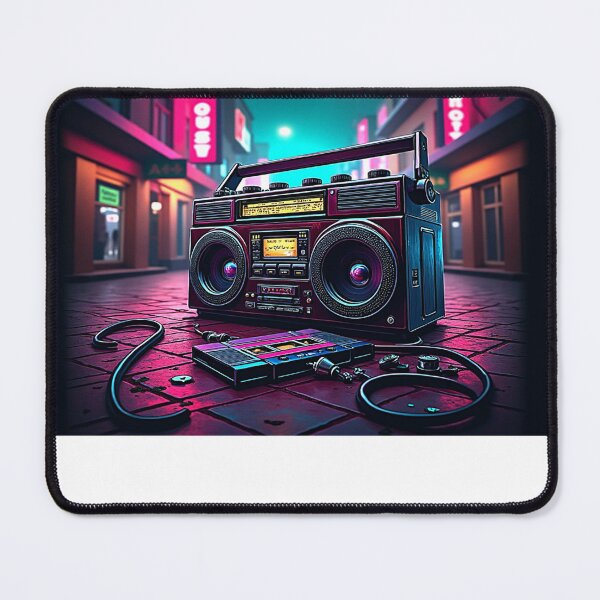 Item preview, Retro Nostalgic 1980's Boombox Neon City Cassette Pop Rock designed and sold by 440-Teez.