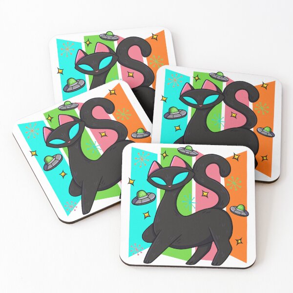 Item preview, Atomic Age Mid-century Modern Cool Cat and Aliens  designed and sold by mcrow-creations.