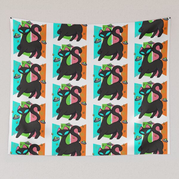 Item preview, Atomic Age Mid-century Modern Cool Cat and Aliens  designed and sold by mcrow-creations.