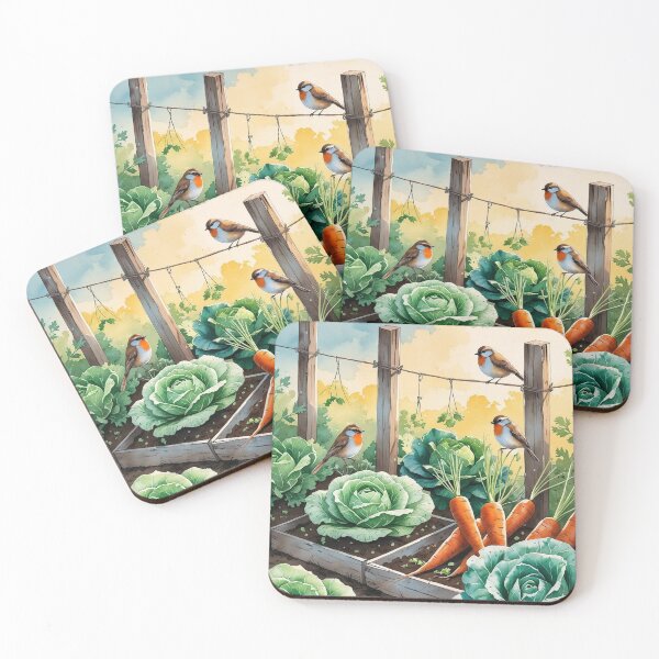 Item preview, Morning Chorus – Birds Among the Vegetable Patch designed and sold by Deezyned.