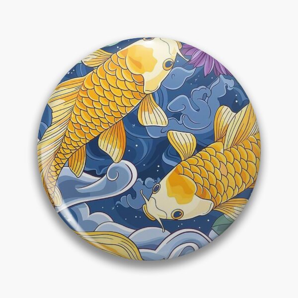 Artikelvorschau, Ruhiger Koiteich – Farbenfrohe japanische Kunstwerke mit Fischen und Seerosen entworfen und verkauft von Josinta.