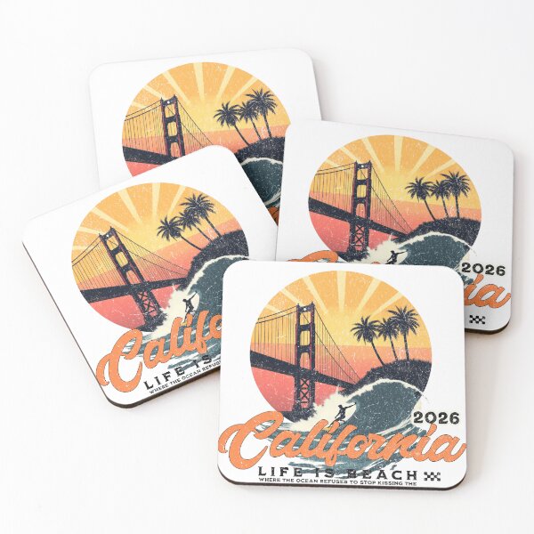 Item preview, California Sunset Emblem - Life Is Beach designed and sold by Nacho Average Designs.