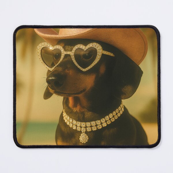 Item preview, funny cowboy dachshund, delicious hot dog designed and sold by Mauswohn.
