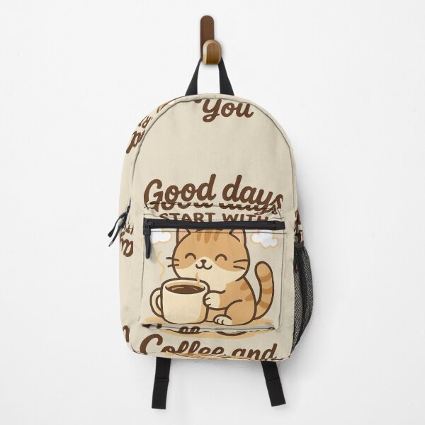 Artikelvorschau, Gute Tage beginnen mit Kaffee und Ihrer Katzenkunst entworfen und verkauft von RetroPawsDesign.