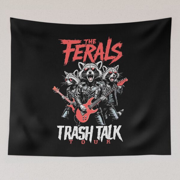 Item preview, Feral Raccoon Trash Talk Ferals Punk Band Funny Musician designed and sold by GrandeDuc.