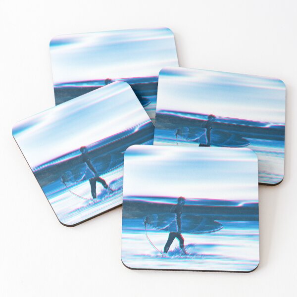 Item preview, Blue Surf - Surfer carrying board  designed and sold by Dyrk Wyst Redbubble Shop.