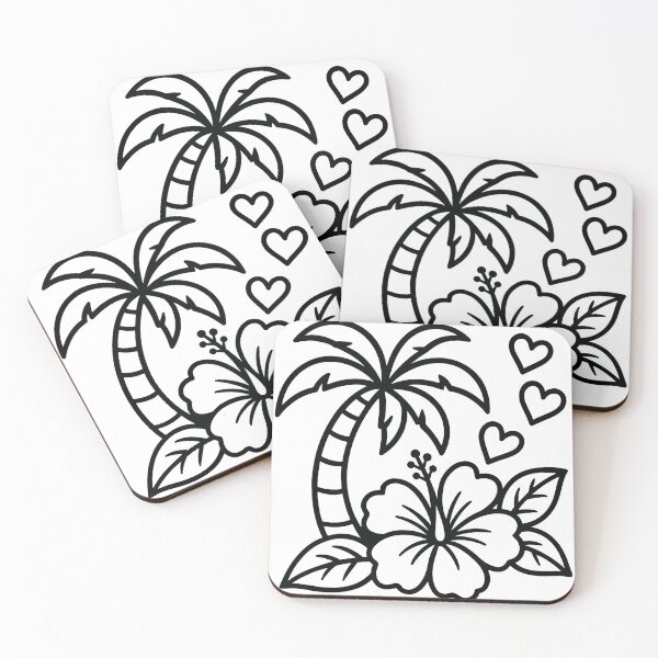 Item preview, Tropical palm tree with hibiscus flower and hearts creates a Hawaiian vibe mahalo designed and sold by Ai-Cases-Store.