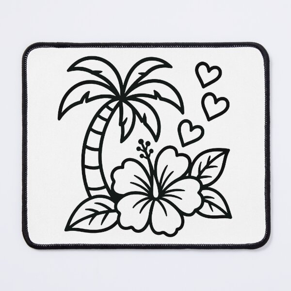 Item preview, Tropical palm tree with hibiscus flower and hearts creates a Hawaiian vibe mahalo designed and sold by Ai-Cases-Store.