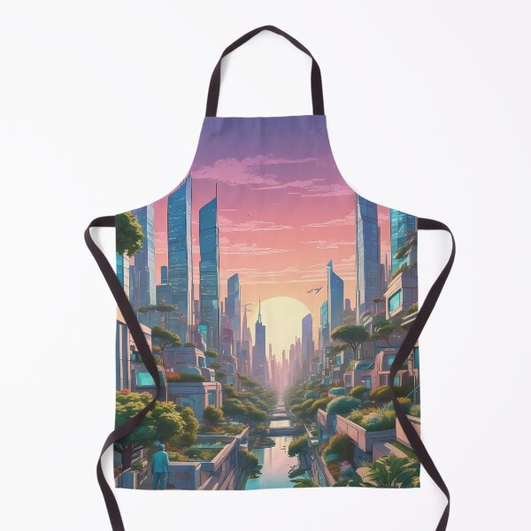 Item preview, Solarpunk Skyline – Green Future City designed and sold by Zenthosprint.