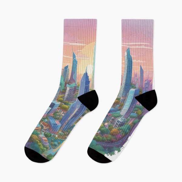 Item preview, Solarpunk Skyline – Green Future City designed and sold by Zenthosprint.