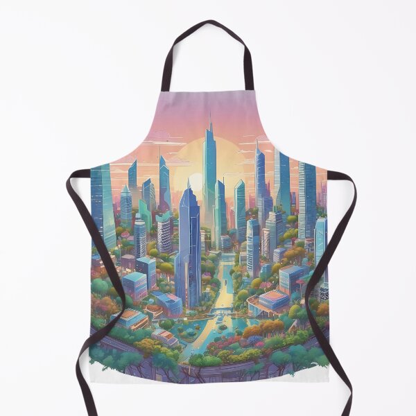Item preview, Solarpunk Skyline – Green Future City designed and sold by Zenthosprint.
