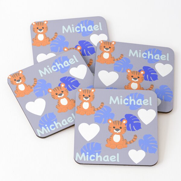 Item preview, Michael name with tigers designed and sold by QuirkyCatz.