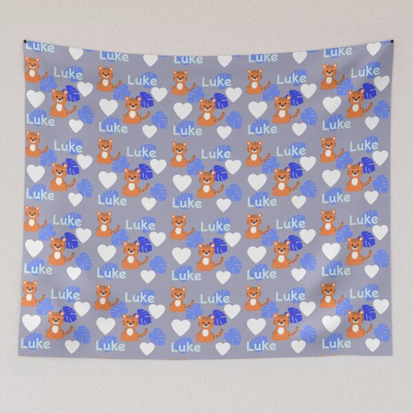 Item preview, Luke name with tigers designed and sold by QuirkyCatz.