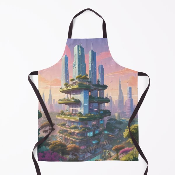 Item preview, Solarpunk Skyline – Green Future City designed and sold by Zenthosprint.