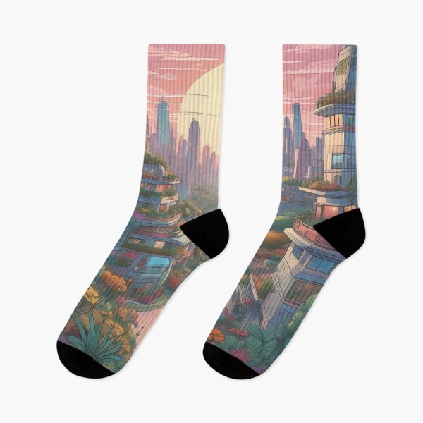 Item preview, Solarpunk Skyline – Green Future City designed and sold by Zenthosprint.