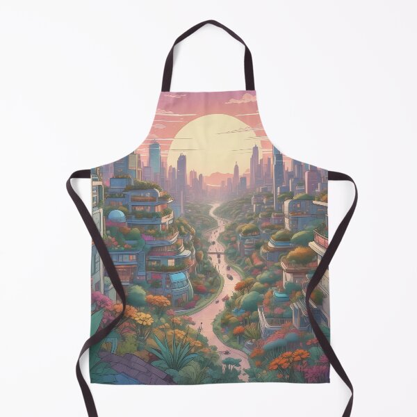 Item preview, Solarpunk Skyline – Green Future City designed and sold by Zenthosprint.