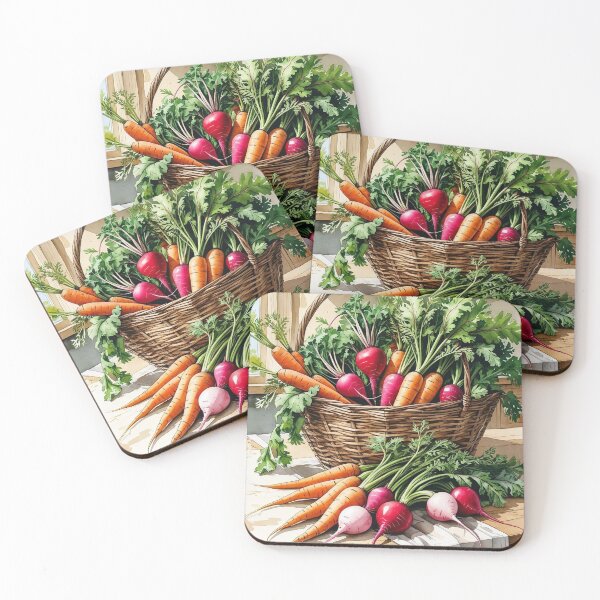 Item preview, Morning Harvest – Rustic Carrots & Radishes Cottagecore Art designed and sold by Deezyned.