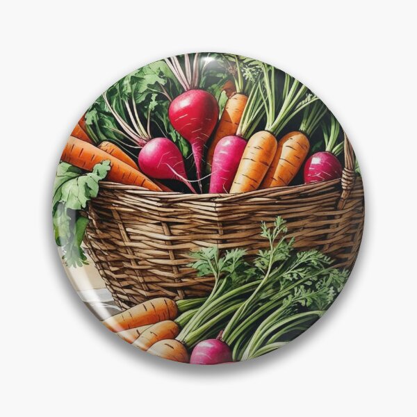 Item preview, Morning Harvest – Rustic Carrots & Radishes Cottagecore Art designed and sold by Deezyned.