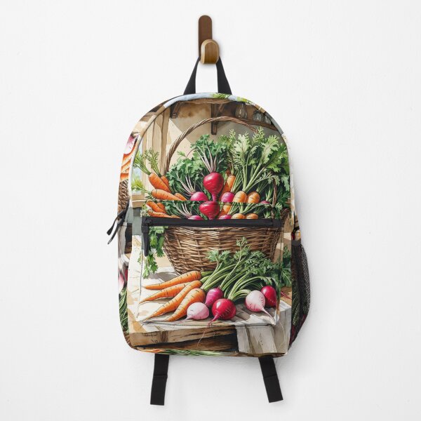 Item preview, Morning Harvest – Rustic Carrots & Radishes Cottagecore Art designed and sold by Deezyned.