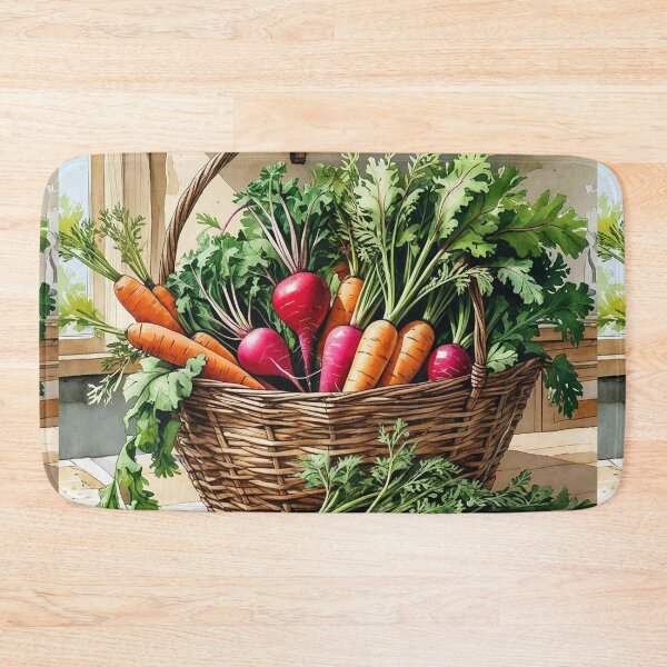 Item preview, Morning Harvest – Rustic Carrots & Radishes Cottagecore Art designed and sold by Deezyned.