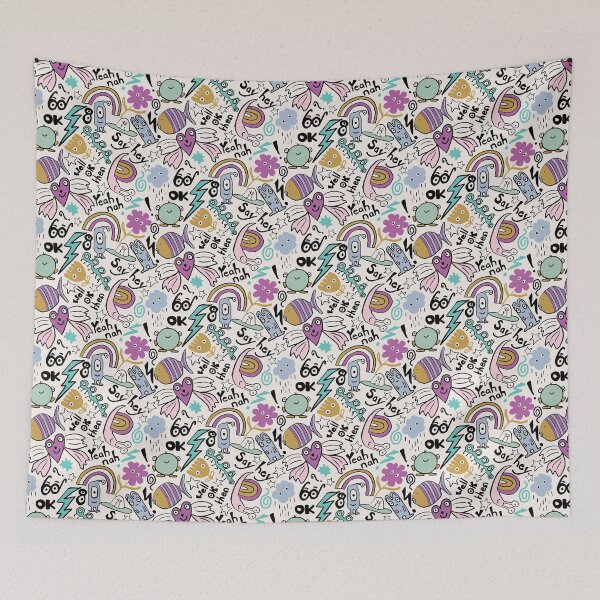 Item preview, Doodle graffiti fun cute hand drawn pattern designed and sold by SaryandSaff.