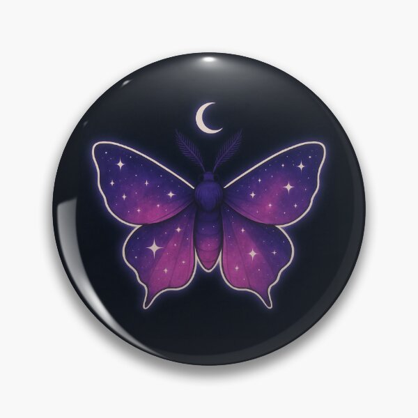 Item preview, Celestial Purple Moth Under Crescent Moon – Cosmic Night Sky Illustration designed and sold by Zee's Whimsical Wonders.